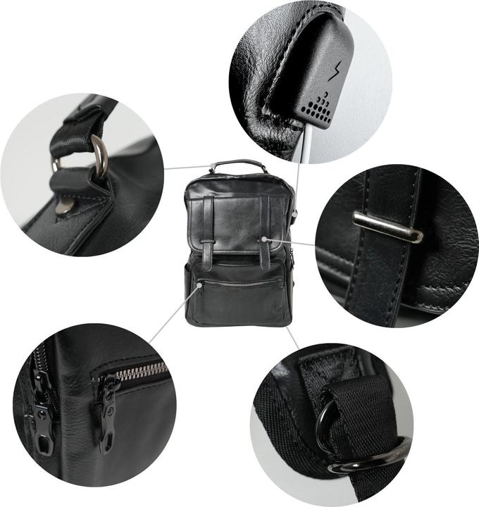 Actual product image Hermex Laptop backpack Daypack Business backpack PU leather backpack (15 l)