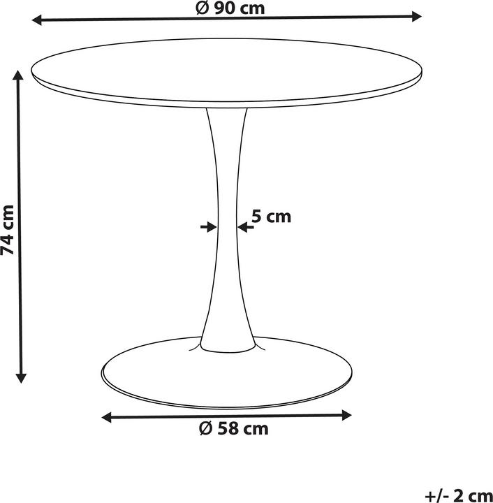 Actual product image Beliani Boca (ø 90 x 74 cm)