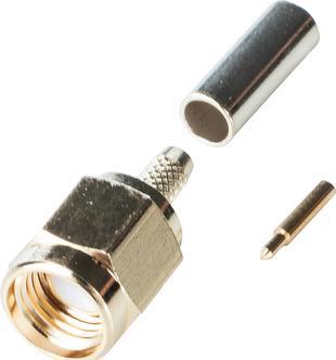Actual product image RND Electronics Connector, SMA, Brass, Plug, Straight, 50Ohm, Crimp Termination