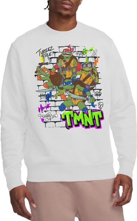 Actual product image Teenage Mutant NT Unisex Adult Brick Wall Poster Sweatshirt (XL)