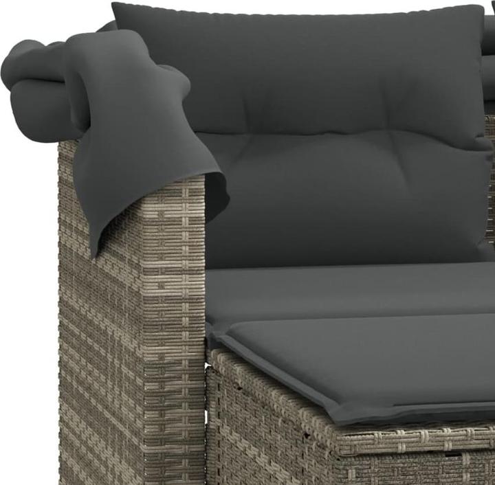 Produktbild VidaXL Gartensofa 2-Sitzer mit Dach und Hockern