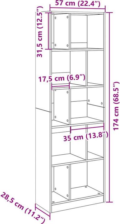 Produktbild VidaXL Lavrenti (57 x 28.5 x 174 cm)