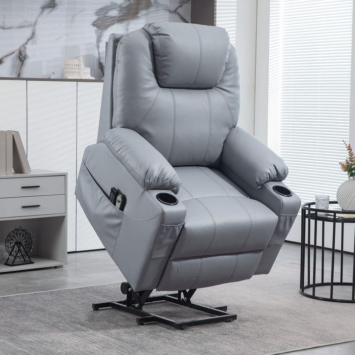 Actual product image Swisshandel24 TV armchair stand-up aid electric massage function reclining function remote control grey