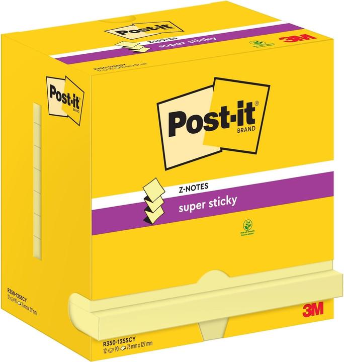 Immagine prodotto Post-it Super Sticky Z-Notes 76 x 127 mm, giallo (76 x 127 mm)