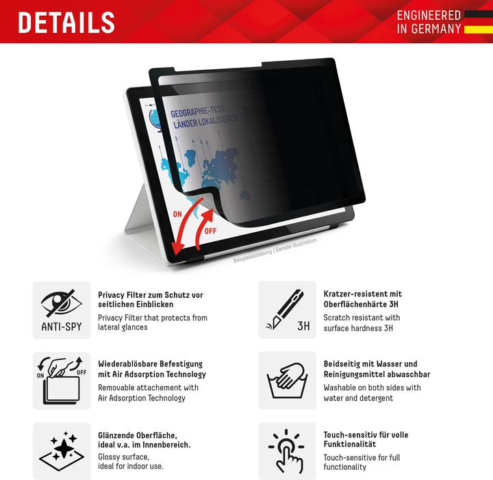 Image du produit Displex Tablet Privacy Safe, Tablet Blickschutzfolie (1 pièce(s), iPad 10.9 (2022), iPad Air 11 2024 (M2), iPad Air 11 2025)