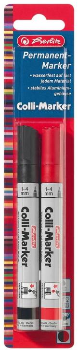 Herlitz Permanent marker Colli 1-4 mm, 2 pieces, red/black (Red, Black, 4 mm, 2 x)