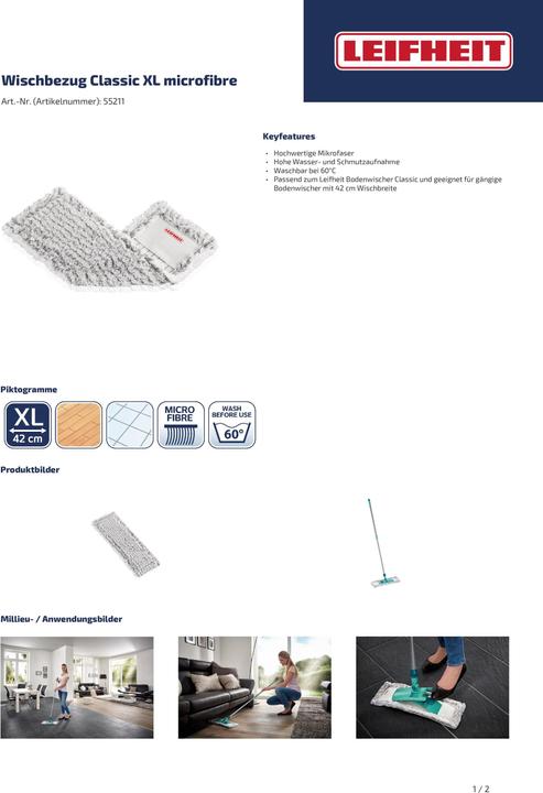 Actual product image Leifheit Mop cover Classic XL microfibre (1 pcs.)