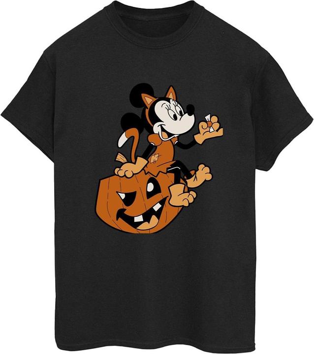 Actual product image Mickey Mouse Womens/Ladies Minnie Mouse Cat Cotton Boyfriend Halloween T-Shirt (XL)