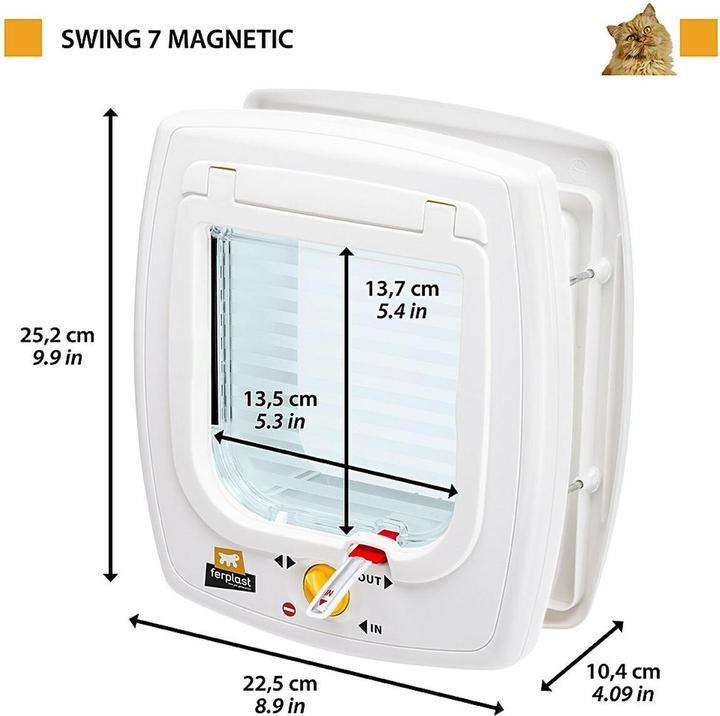 Actual product image Ferplast Swing 7 - Door with magnetic closure for small dogs and cats brown (Magnetic cat flap)