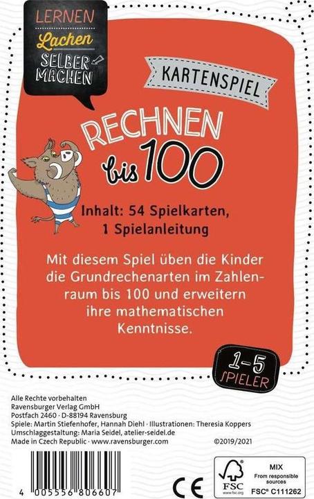 Image du produit Ravensburger Jeu de cartes, Calculer jusqu'à 100 (Allemand)