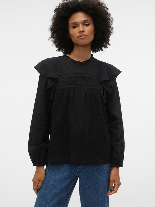 Actual product image Vero Moda VMTRINE LS LACE TOP WVN Blouse (L)