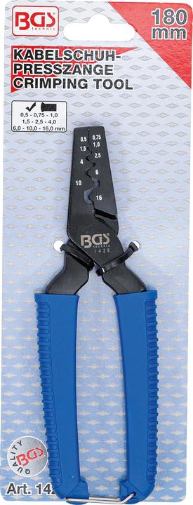 Actual product image BGS Cable Lug Crimping Tool for Cable End Sleeves up to 16.0 mm² (190 mm)