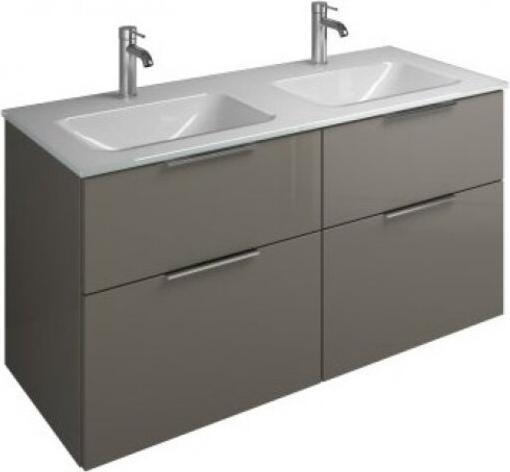 Produktbild burgbad Eqio Glas-Doppelwaschtisch inklusive Waschtischunterschrank, Breite 1220 mm