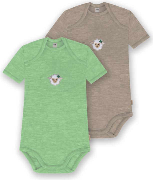 Normani 2er Set Baby Merino Body Kurzarm „Tauranga" - 9297