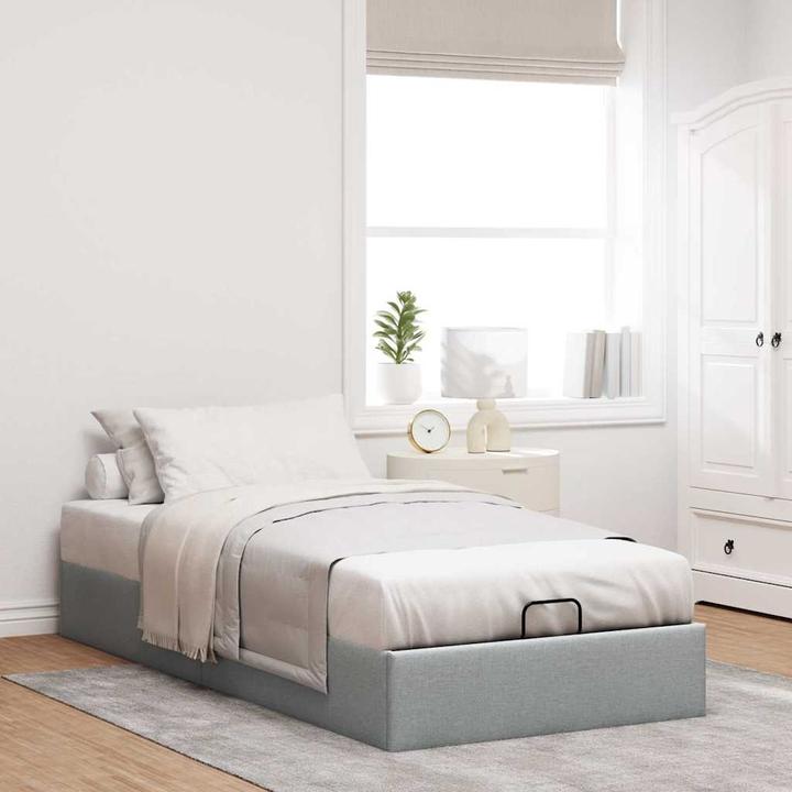 Actual product image VidaXL Ottoman bed without mattress Light grey 160x200 cm fabric (160 x 200 cm)