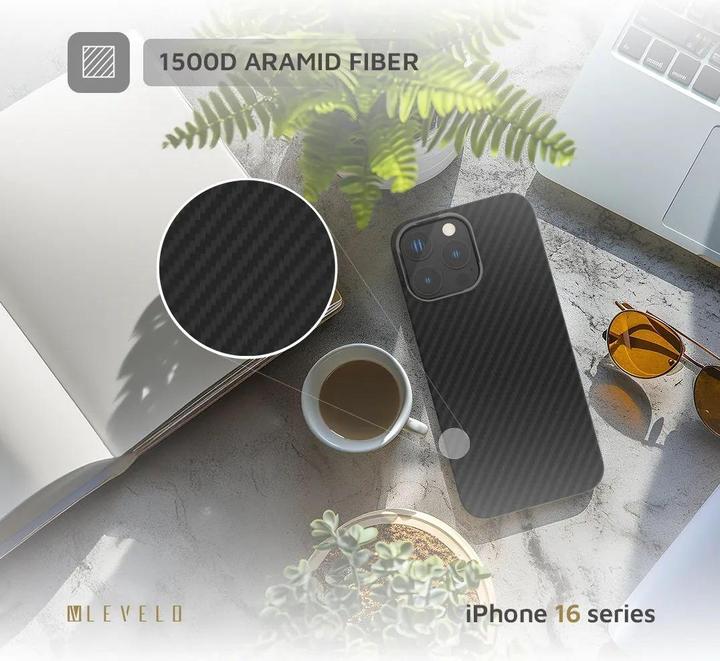 Immagine prodotto Levelo Custodia Sergei 1500D in fibra aramidica (Apple iPhone 16 Pro)