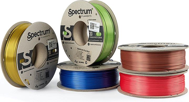 Image du produit Filament PLA Silk (PLA, 1.75 mm, 250 g, Or, Cuivre, Vert, Bleu, Rouge)