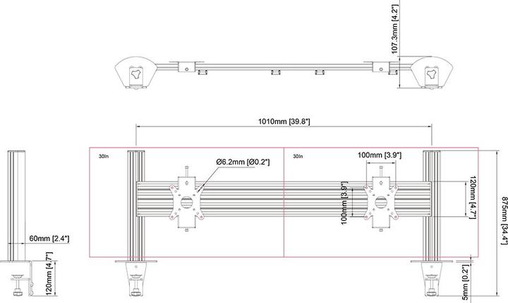 Immagine prodotto Multibrackets Profilo in alluminio, supporto per monitor Pro System