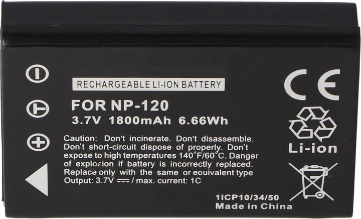Actual product image AccuCell Battery NP-120, BP-1500S, D-LI7, DB-43 (Rechargeable battery)