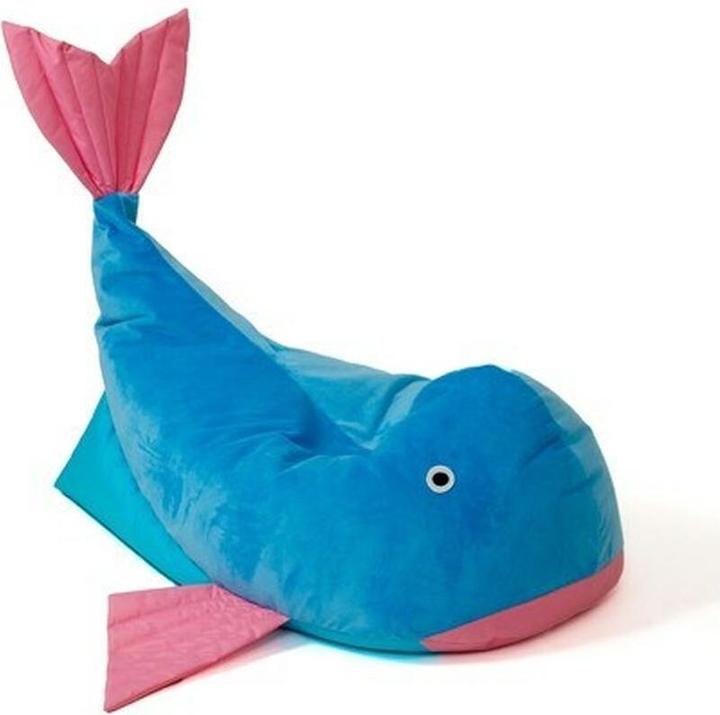 Actual product image Go Gift Sako Bag pouffe Whale blue-pink L 110 x 80 cm