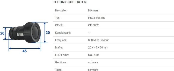 Produktbild Hörmann HSZ1 868-BS (Handsender)
