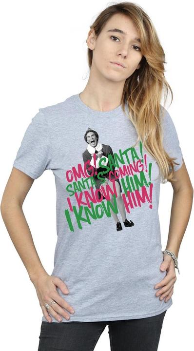 Immagine prodotto Elf Santa's Coming Maglietta Ampia Donna (L)