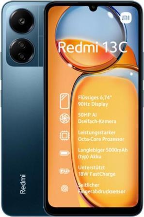 Actual product image Xiaomi Redmi 13C (128 GB, Blue, 6.74", Dual SIM, 50 Mpx, 4G)