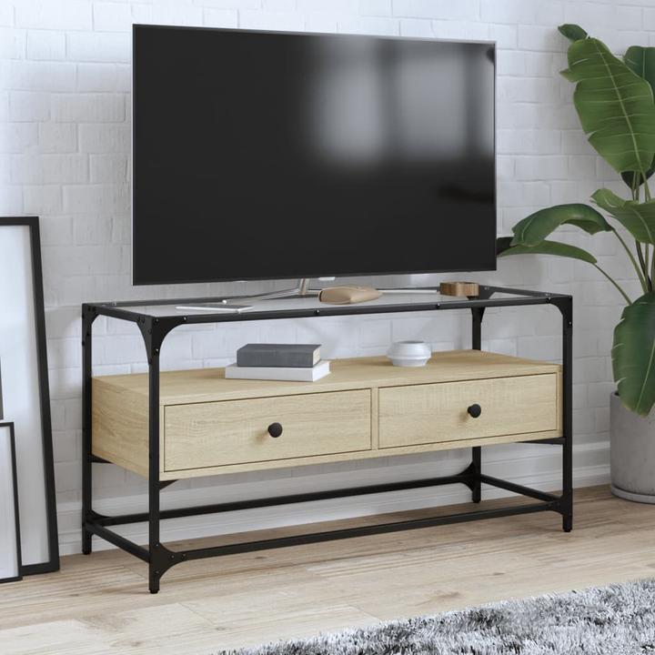 Productafbeelding VidaXL TV-meubel met glazen blad 98 x 35 x 51cm