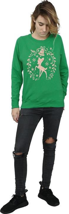 Actual product image Disney Womens/Ladies Bambi Christmas Wreath Sweatshirt (S)