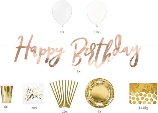 Immagine prodotto Partydeco Set di decorazioni per feste Decorazione compleanno oro 60 pezzi.