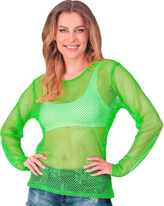 Produktbild Widmann Neon Grünes Netzshirt lange Ärmel (S/M)