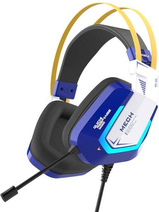 Actual product image Dareu Gaming headphones EH732 USB RGB (blue) (Cable)