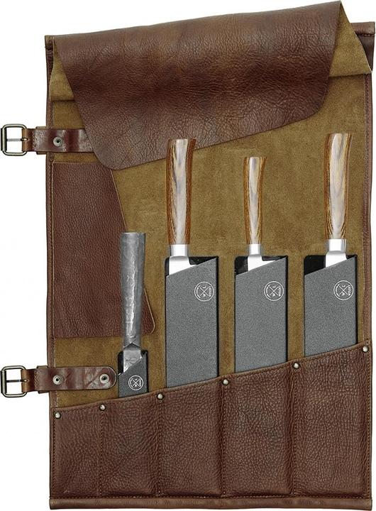 Actual product image Witloft Leather knife roll 5-pocket dbr