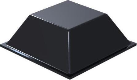 RND Components Piedini in gomma, quadrati, 20,5x20,5x7,5mm, 65 Shore A, nero