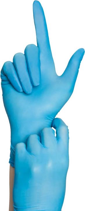 Actual product image Ampri Disposable gloves Med Comfort Blue Size L blue Nitrile EN 374, EN 455 PPE category III (L)