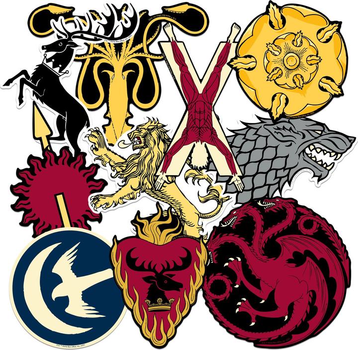 Produktbild Game of Thrones Hauswappen Aufkleber Deluxe 50erPack Vinyl