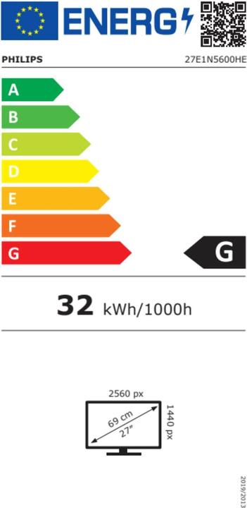 Energie-Label Philips 27E1N5600HE/00 (2560 x 1440 Pixel, 27.01")