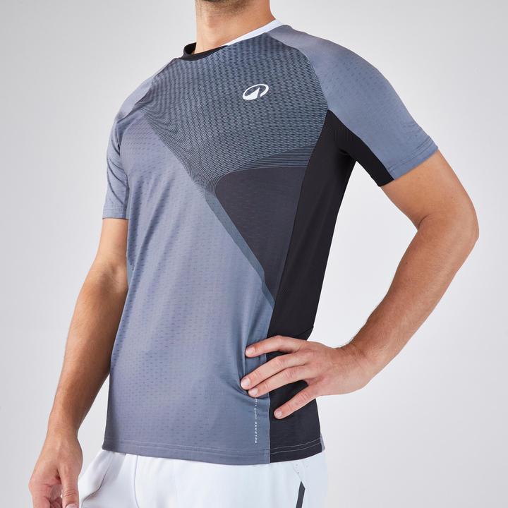 Kuikma Herren Padel T-Shirt technisch - 900 grau/schwarz
