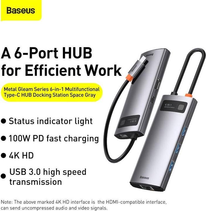 Produktbild Baseus Metal Gleam (USB-C, 6 Ports)