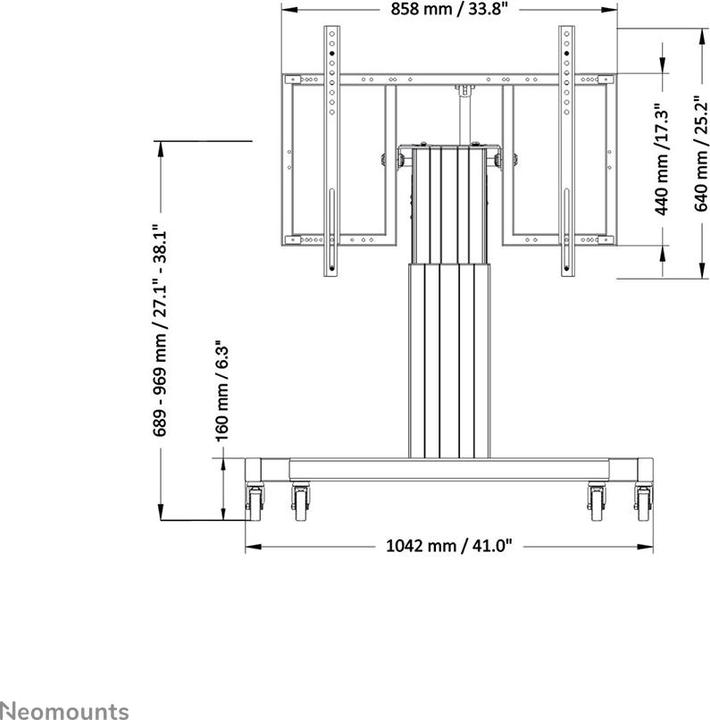 Produktbild Neomounts PLASMA-M2550TBLACK ist ein Mobiler Bodenständer für Flachbild-Fernseher bis. (31", 150 kg)