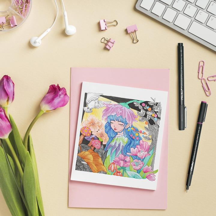 Image du produit Ohuhu Crayons à dessin Feinliner (Multicolore, 18 x)