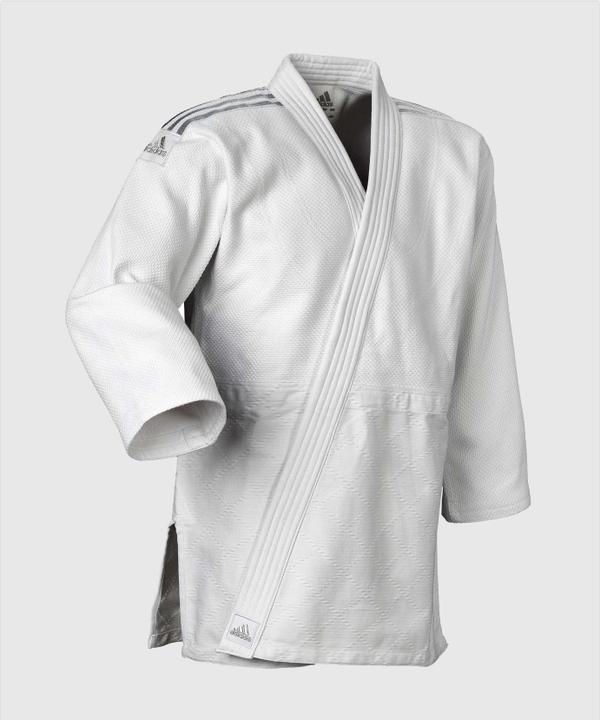 Actual product image adidas Judo suit "Contest" white/silver stripes, J650 (170)