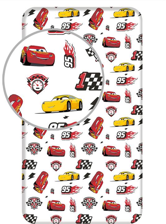 Actual product image Tinisu Cars McQueen fitted sheet - 90x200 cm duvet cover single bed mattress cover (90x200 cm)