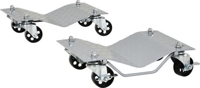 Image du produit Swisshandel24 Cric de manoeuvre 2 pièces Aide à la manoeuvre Changement de pneus Cric de voiture avec 4 roues pour