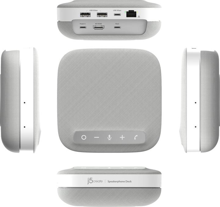 Produktbild j5Create USB-C-Dock für 4K-Freisprecheinrichtung, Kabelgebunden, USB 3.2 Gen 1 (3.1 Gen 1) Type-C, 1