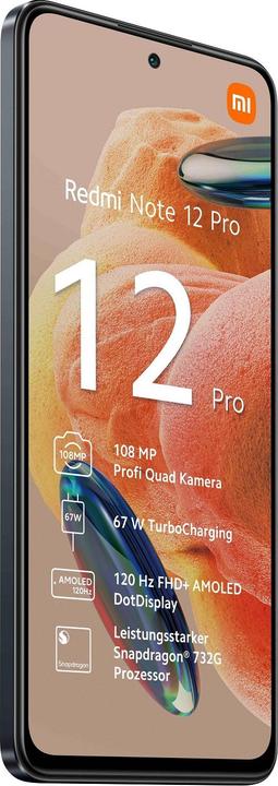 Actual product image Xiaomi Redmi Note 12 Pro 4G (256 GB, Graphite gray, 6.67", Hybrid Dual SIM, 108 Mpx, 4G)