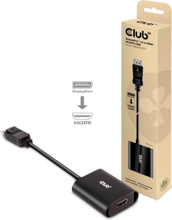 Immagine prodotto Club 3D Adattatore DP 1.4 a HDMI 4K120Hz HDR attivo (HDMI, 6.20 cm)