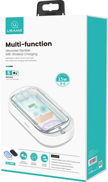 Actual product image Usams UV Sterilization Box with Qi Charging Station