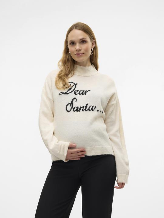 Produktbild Mamalicious Normal geschnitten Hoch geschlossen Gerippte Ärmelbündchen Raglan-Ärmel Tragetasche Strickpullover (L)