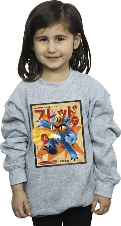 Actual product image Disney Girls Big Hero 6 Baymax Fred Newspaper Sweatshirt (152, 158)